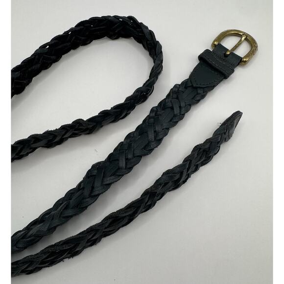 Vintage Argentina Braided Leather Belt Gaucho Polo Western Boho Green XXL